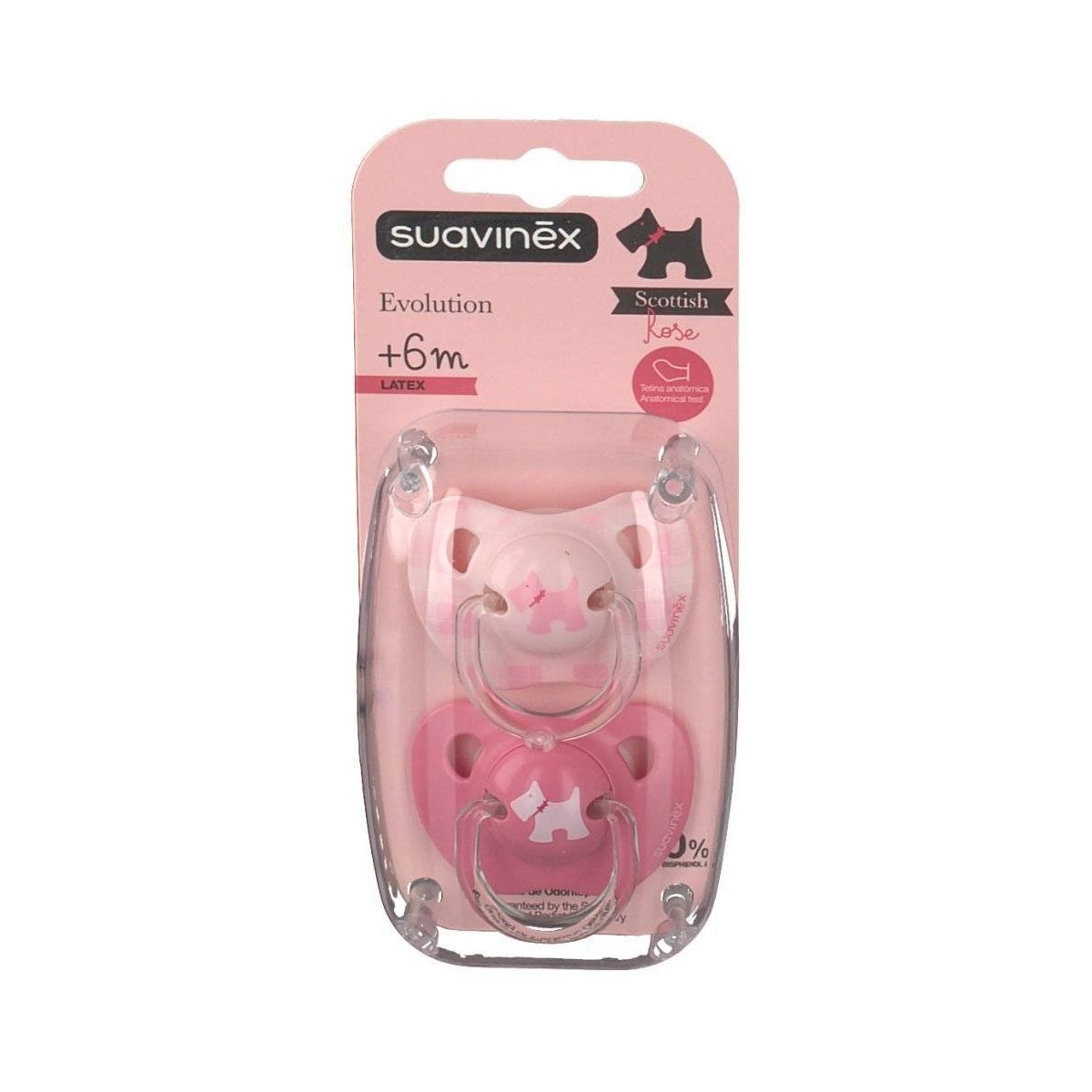 Suavinex Chupete Rosa látex 2 ud