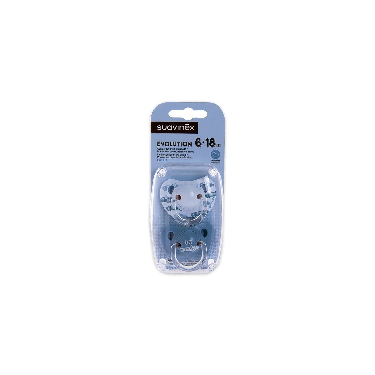 Suavinex Chupete Evolution Azul Latex 6m 2 Uni