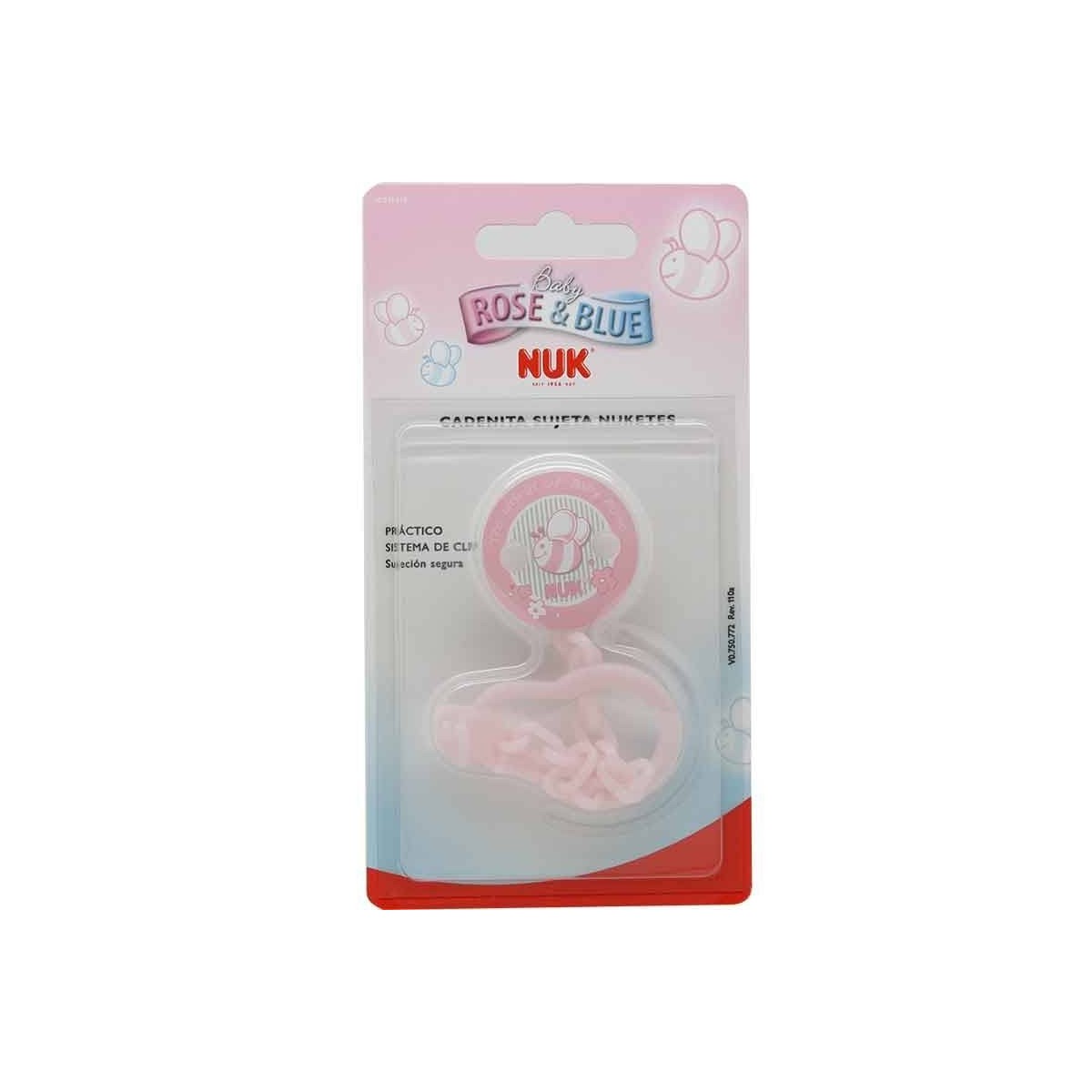 Nuk Cadenita Sujeta Chupete Rose  Blue