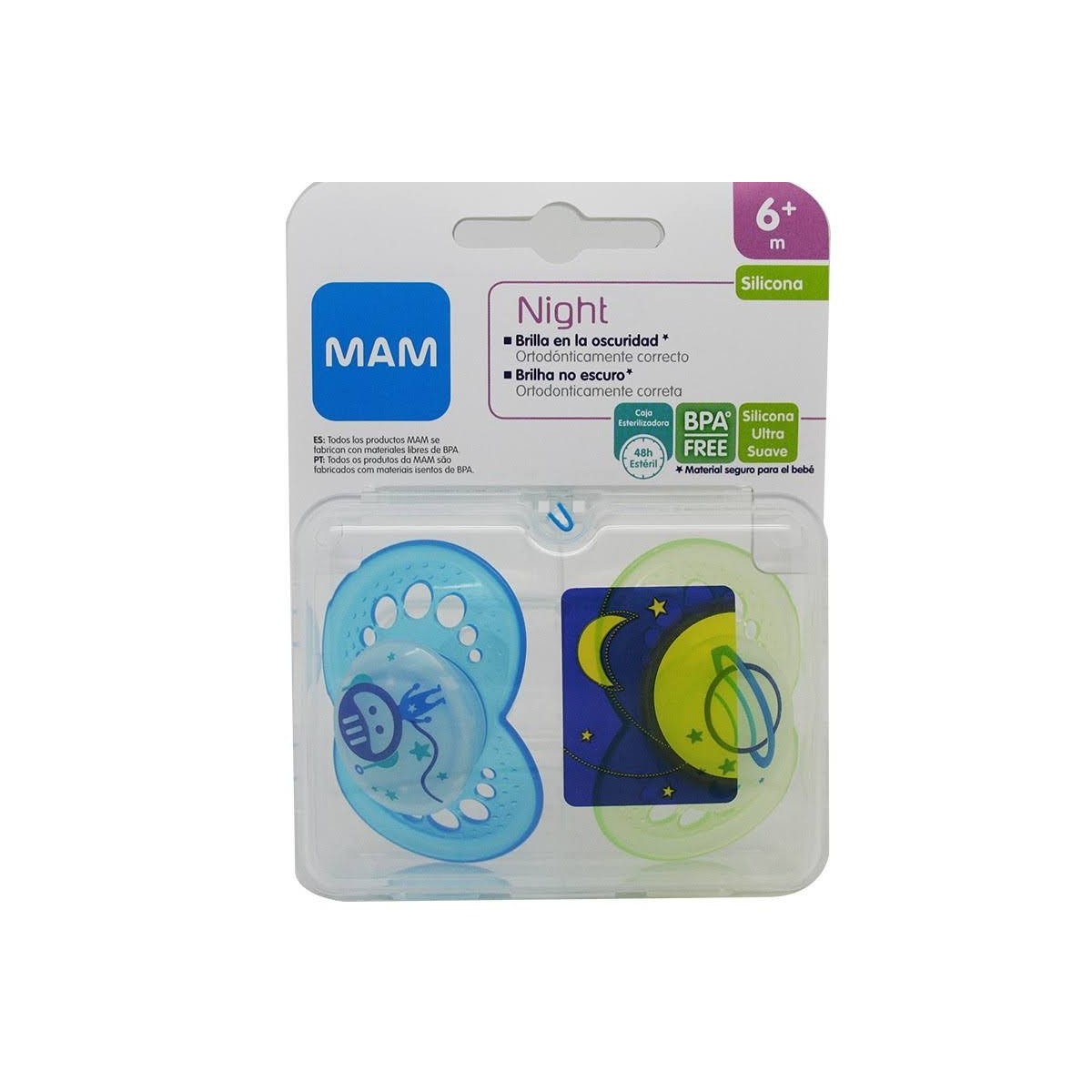 Mam Chupete Night Silicona 6 Meses