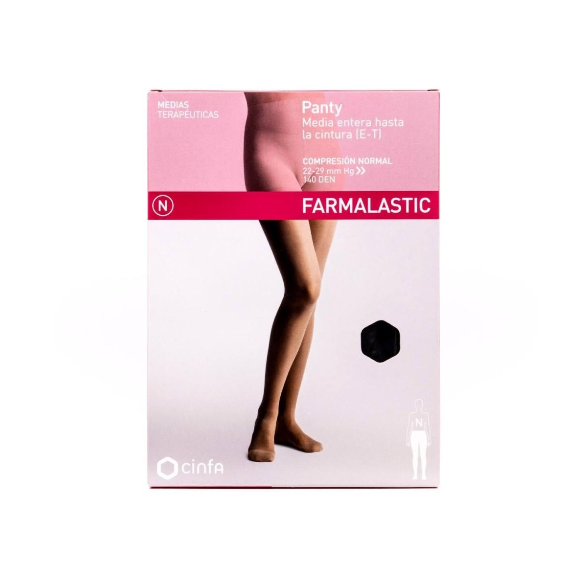 Farmalastic Panty Compresión Normal Negro T media