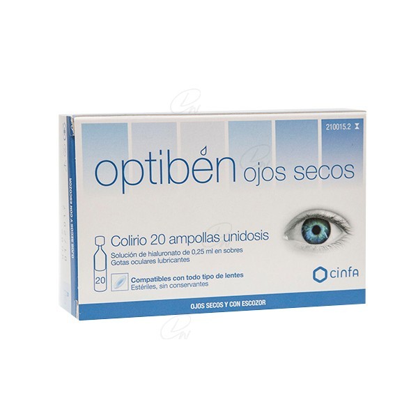 OPTIBEN OJOS SECOS GOTAS UNIDOSIS 025 ML 20 AMP