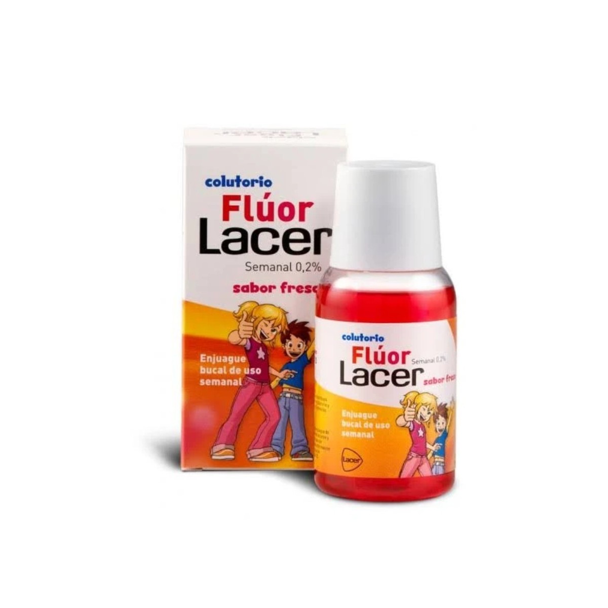 Lacer Colutorio Fluor semanal Fresa 100 ml