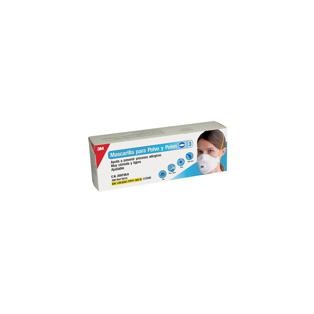3M Mascarilla Proteccion Polen y polvo 3 U