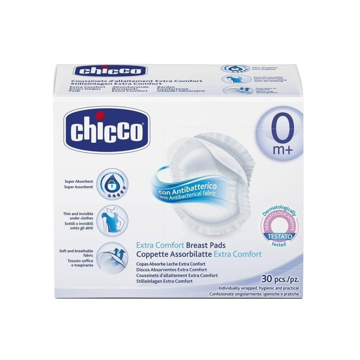 Chicco Discos Absorbentes Antibactéricos 30