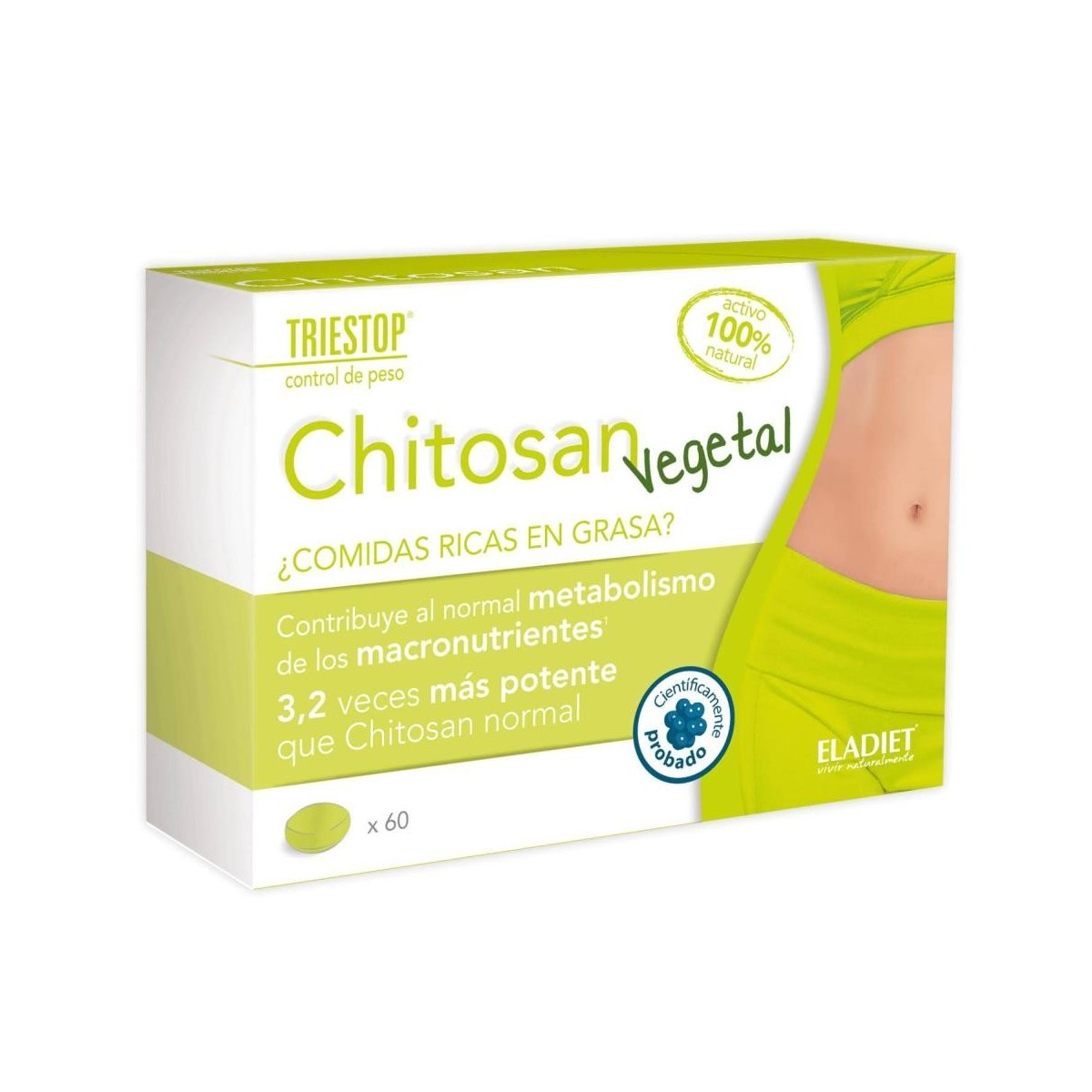 Eladiet Triestop Chitosan Vegetal 60 Comprimidos