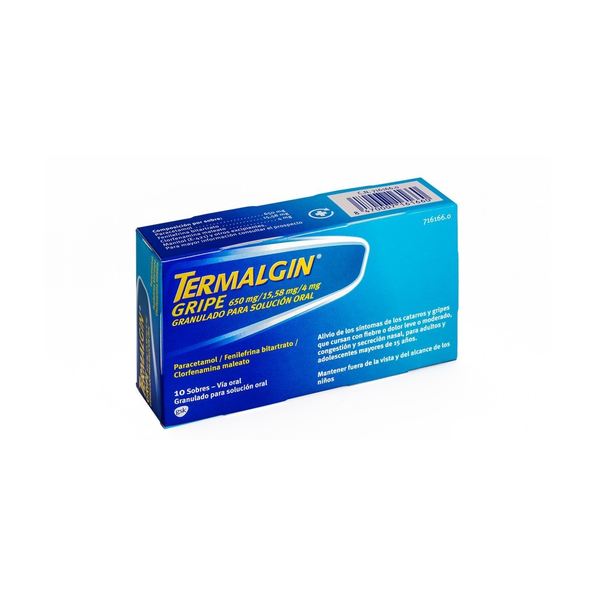 TERMALGIN GRIPE 650 mg/15,58 mg/4 mg GRANULADO...