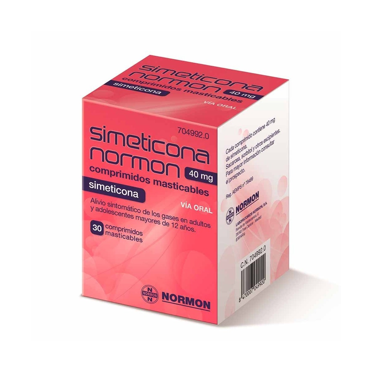 SIMETICONA NORMON 40 mg COMPRIMIDOS...