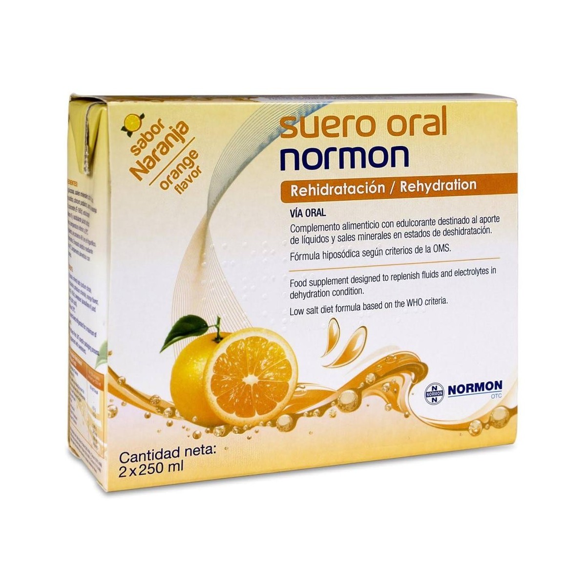 Suero Oral Naranja 2bricksx250 ml  Normon