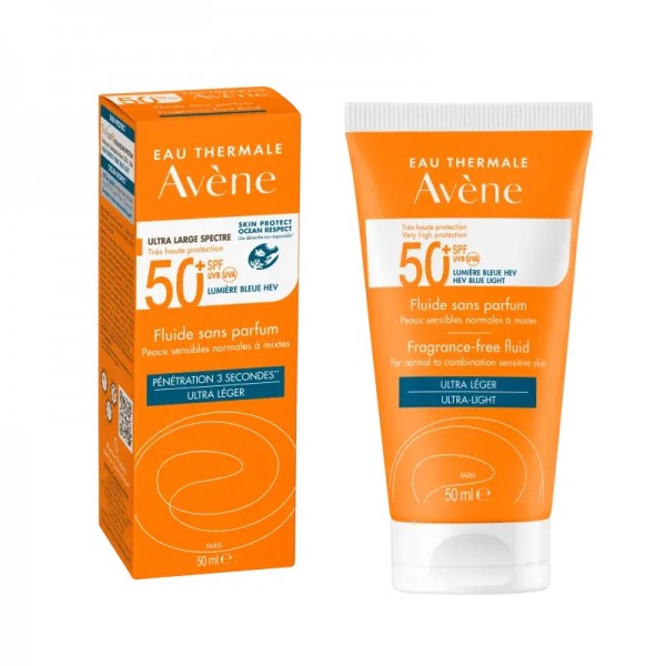 AVENE  Fluido Solar Facial sin perfume SPF 50+ 50ml