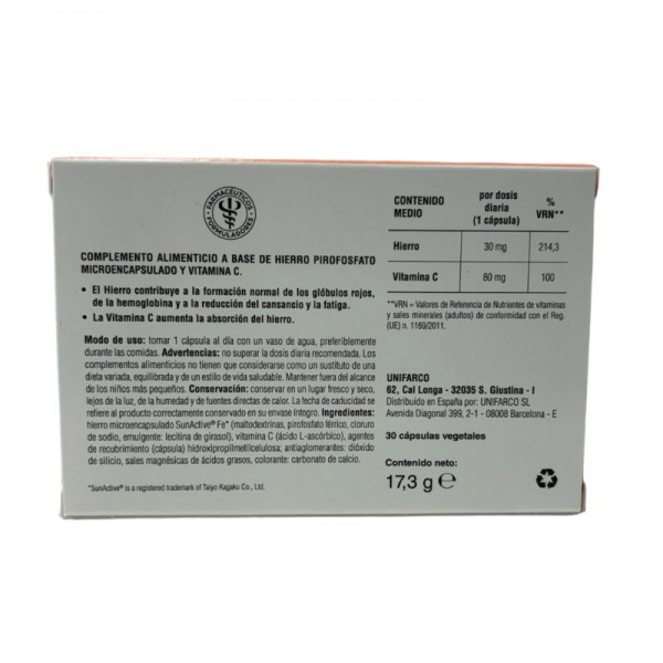 Farmacia Conde Ferrum Cap Hierro+Vit c 30 cápsulas